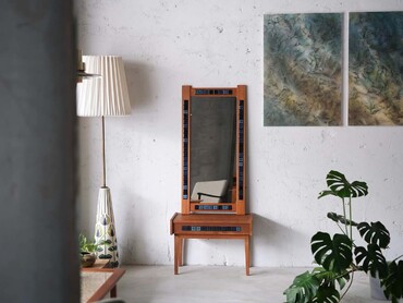 丹麥柚木磁磚鏡櫃組合