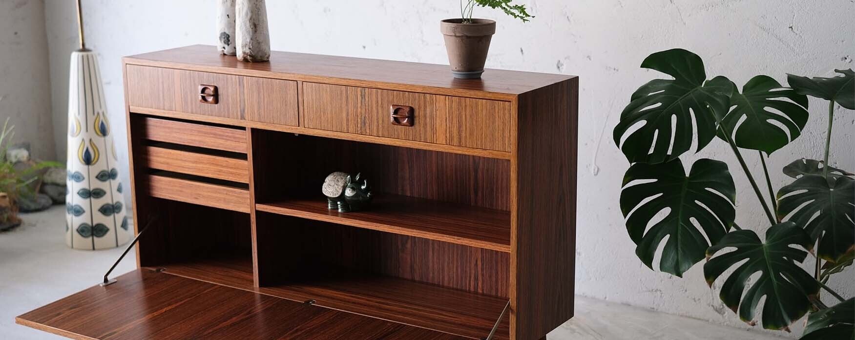 丹麥老件玫瑰木收納邊櫃 丹麥老件玫瑰木收納邊櫃