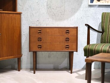 丹麥柚木三層抽屜櫃