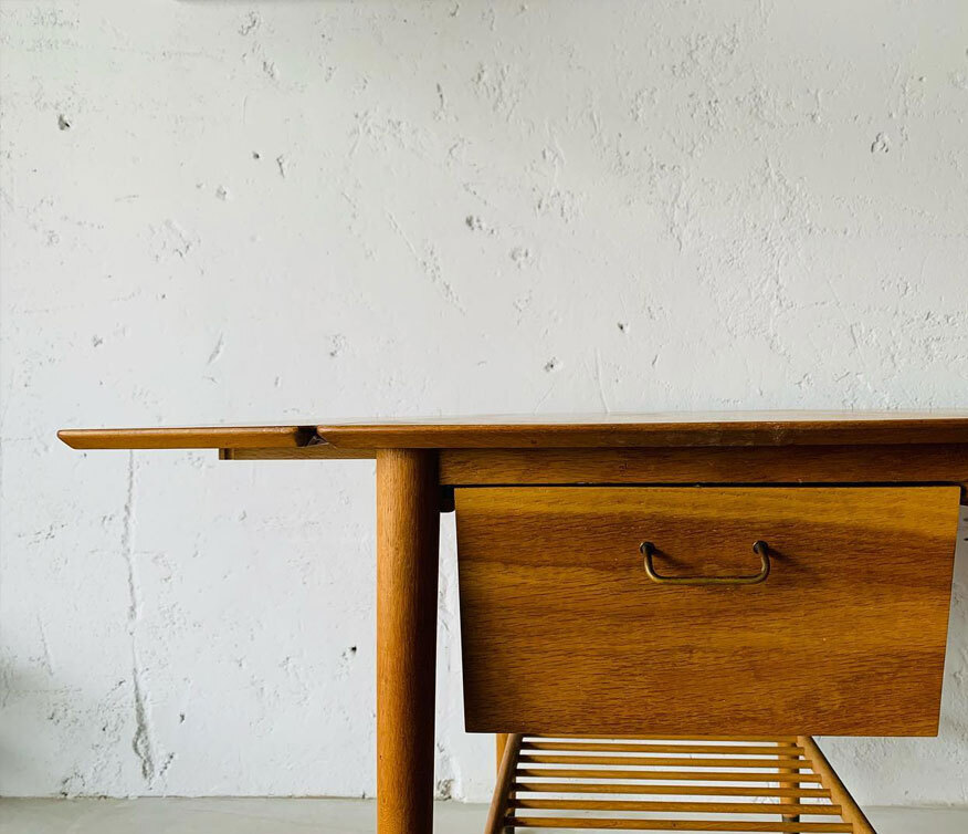 丹麥橡木擴充邊桌 高雄橡木老件邊桌