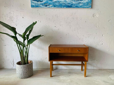 丹麥柚木與橡木抽屜邊櫃 丹麥抽屜邊櫃