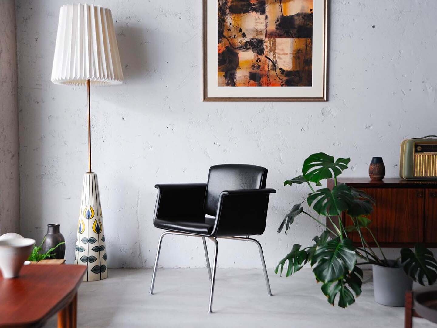 Duba Møbelindustri 丹麥深色皮革鋼管扶手椅