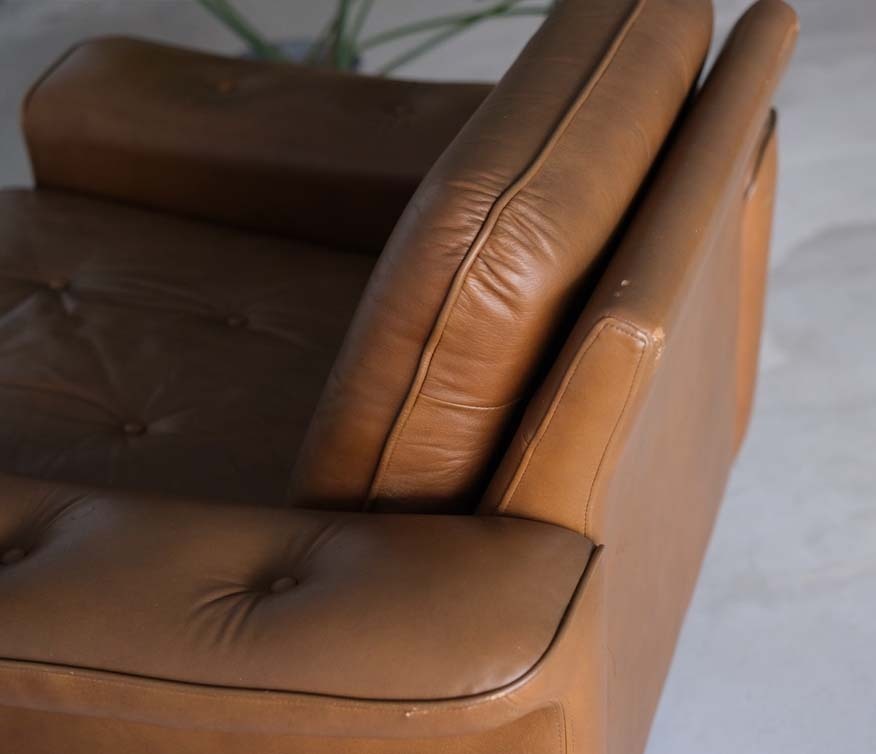 丹麥皮革單人沙發