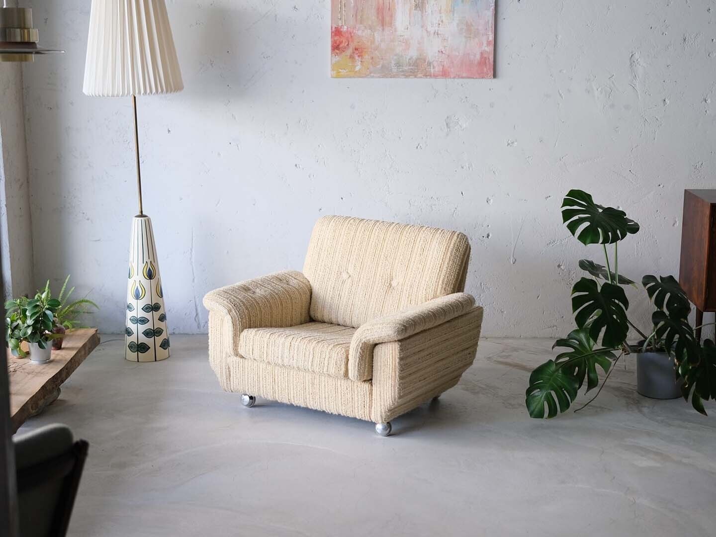 丹麥單人布沙發