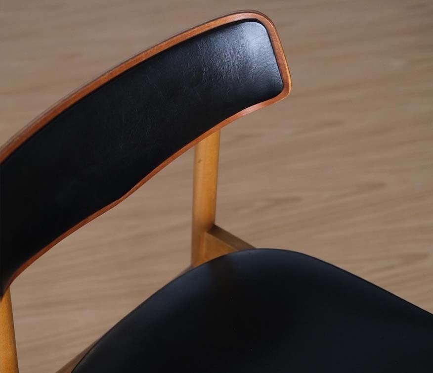 丹麥老件皮革餐椅