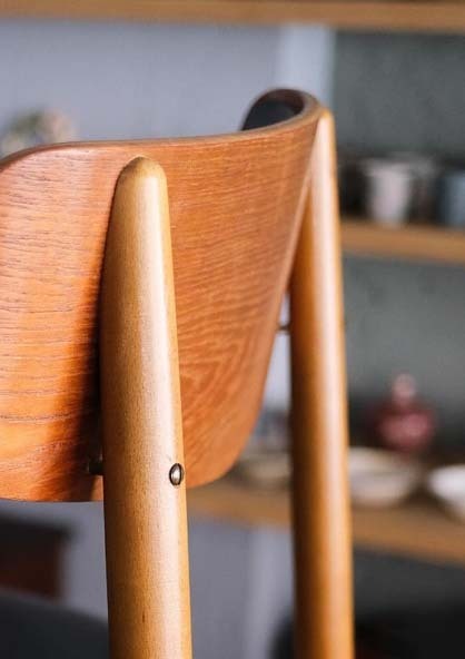 丹麥老件皮革餐椅