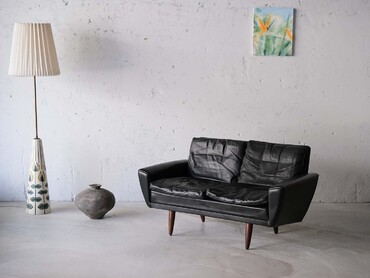 丹麥老件皮革雙人沙發 丹麥老件皮革雙人沙發