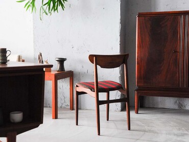 丹麥老件柚木單椅 丹麥老件柚木單椅