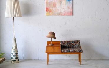 丹麥老件柚木電話椅