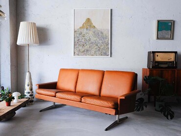 丹麥皮革三人座沙發 丹麥皮革三人座沙發