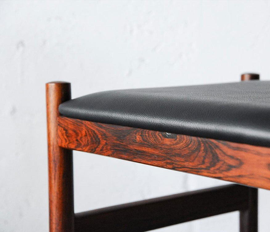 玫瑰木皮革長凳