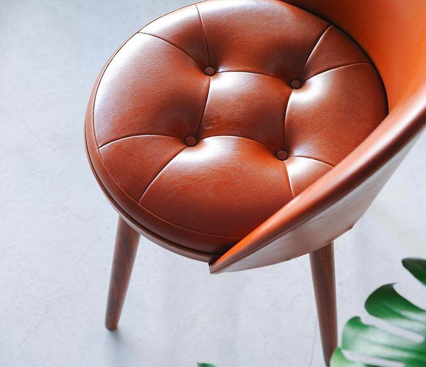 柚木皮革椅 柚木皮革椅