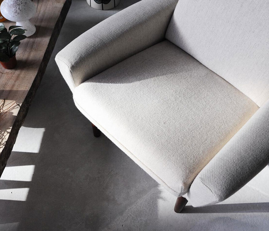 羊毛高背休閒椅