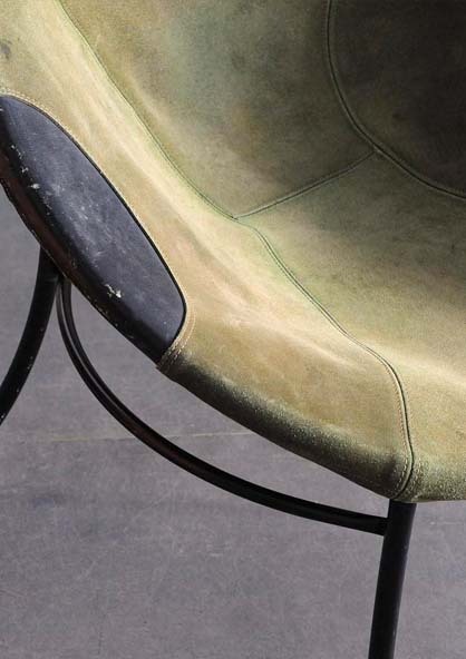 德國老件麂皮鋼管椅