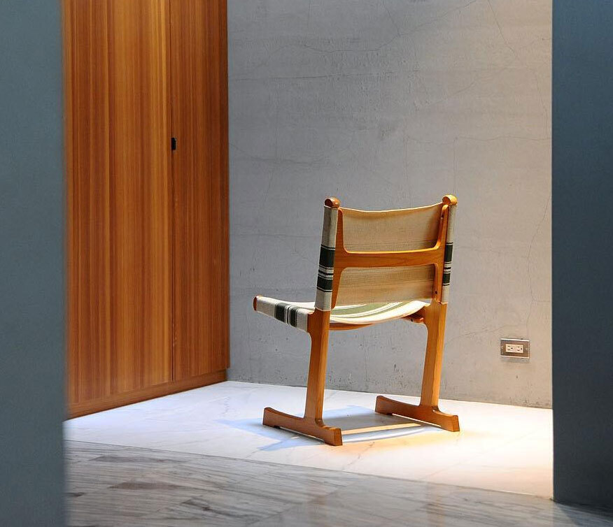  丹麥橡木懸臂休閒椅