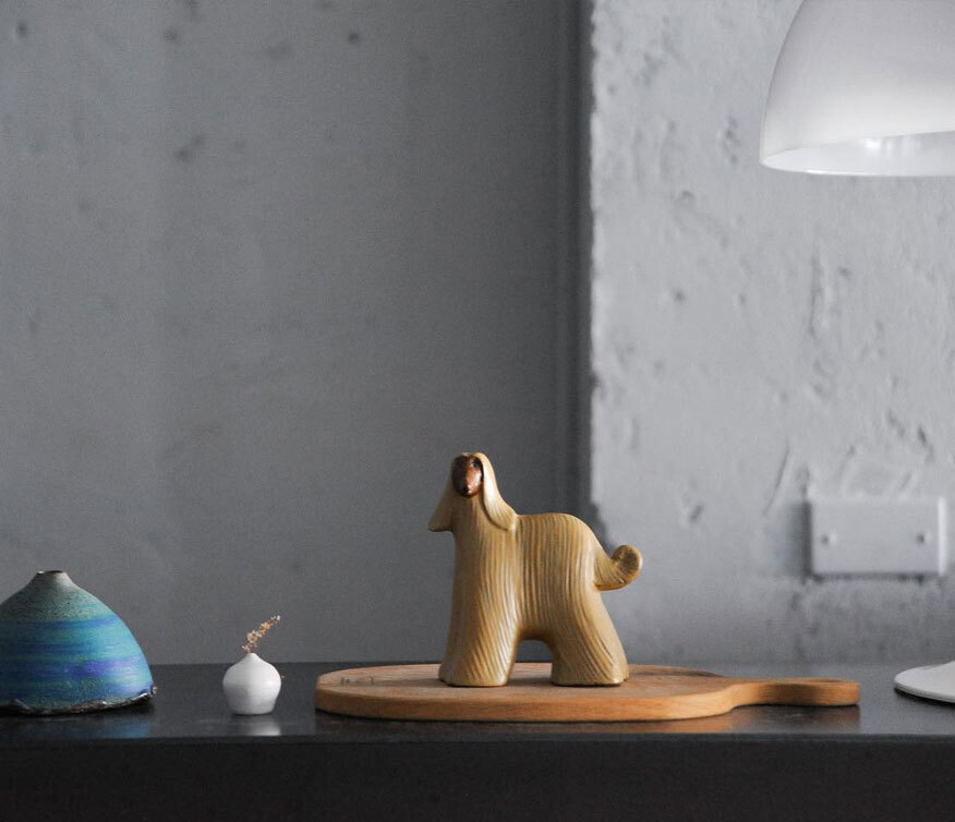 阿富汗獵犬陶偶