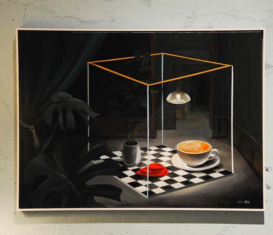 城市咖啡館畫作