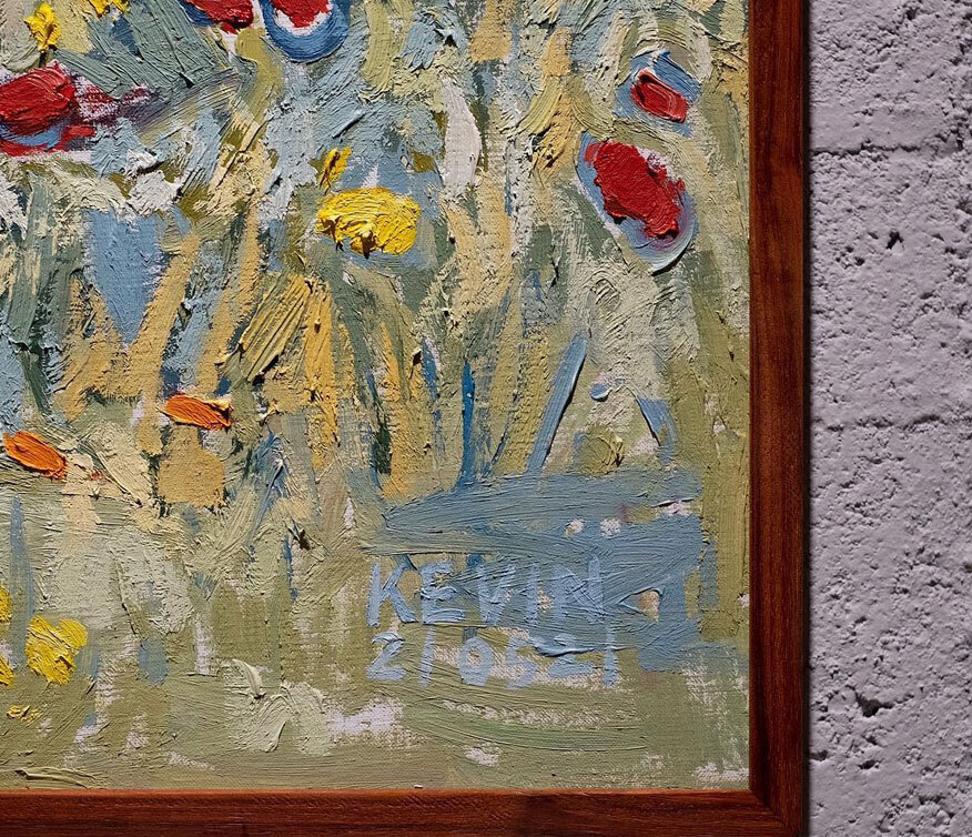 小路旁油畫作品