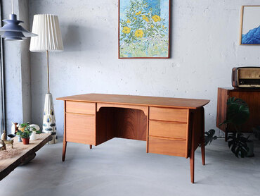 丹麥柚木不對襯書桌 丹麥柚木書桌