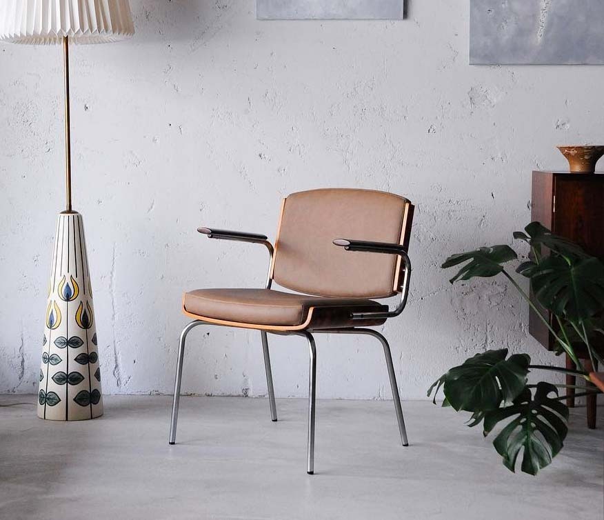 丹麥鍍鉻扶手椅 丹麥鍍鉻扶手椅