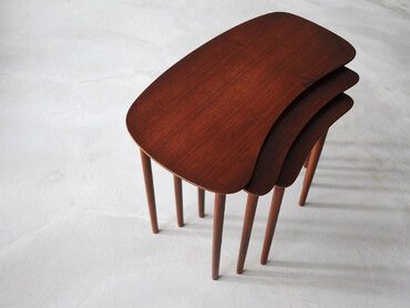 丹麥三件式弧形子母桌 丹麥三件式弧形子母桌