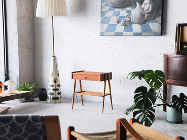 丹麥老件藤編邊櫃 丹麥老件藤編邊櫃