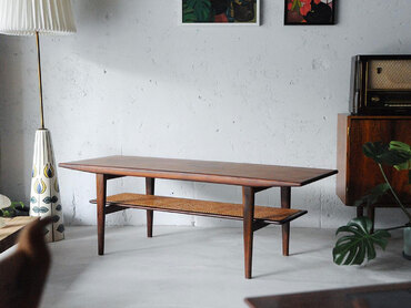 丹麥玫瑰木藤編咖啡桌 丹麥玫瑰木藤編咖啡桌