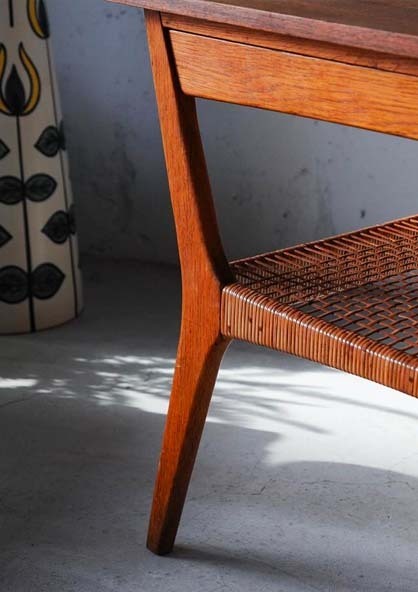 柚木雙層折疊桌