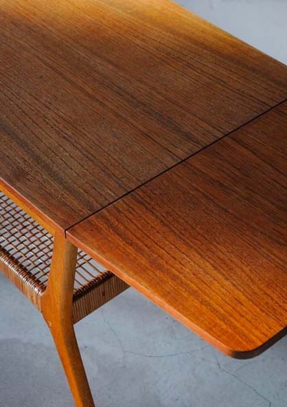 藤編雙層折疊桌