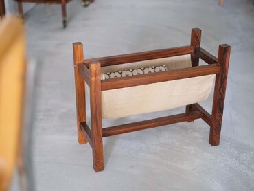 丹麥老件玫瑰木書報架