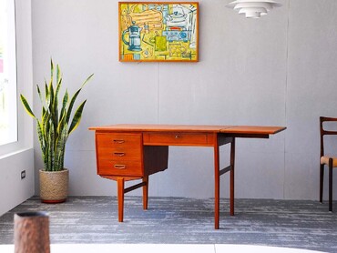 丹麥老件柚木延伸書桌 丹麥老件柚木延伸書桌