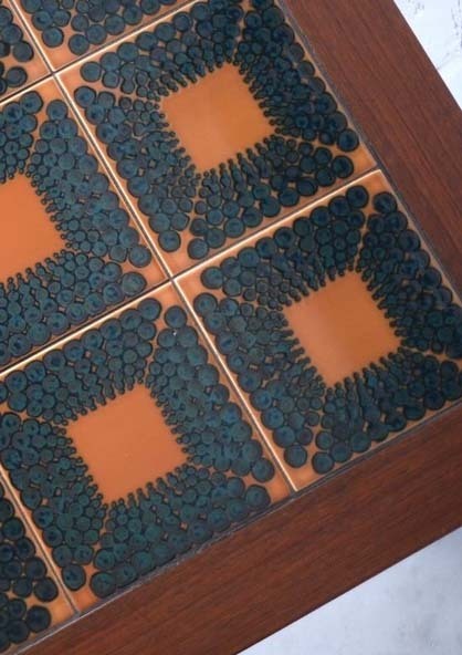 丹麥老件磁磚方桌