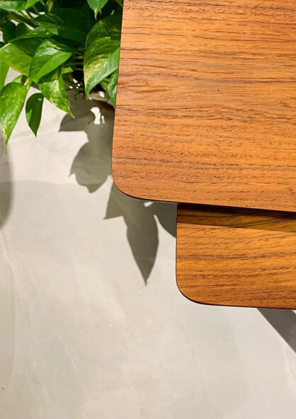 高雄柚木雙層邊桌