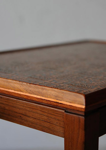 桃花心木黃銅邊桌 桃花心木黃銅邊桌