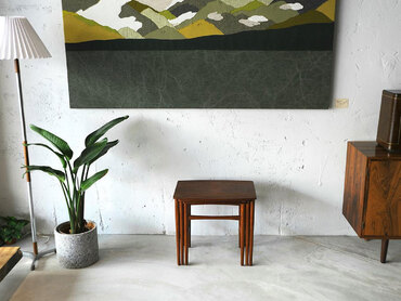 丹麥柚木子母桌三件組 丹麥柚木子母桌