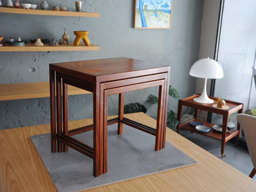 丹麥柚木邊桌三件組 丹麥邊桌三件組