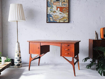 丹麥老件柚木書桌 丹麥老件柚木書桌