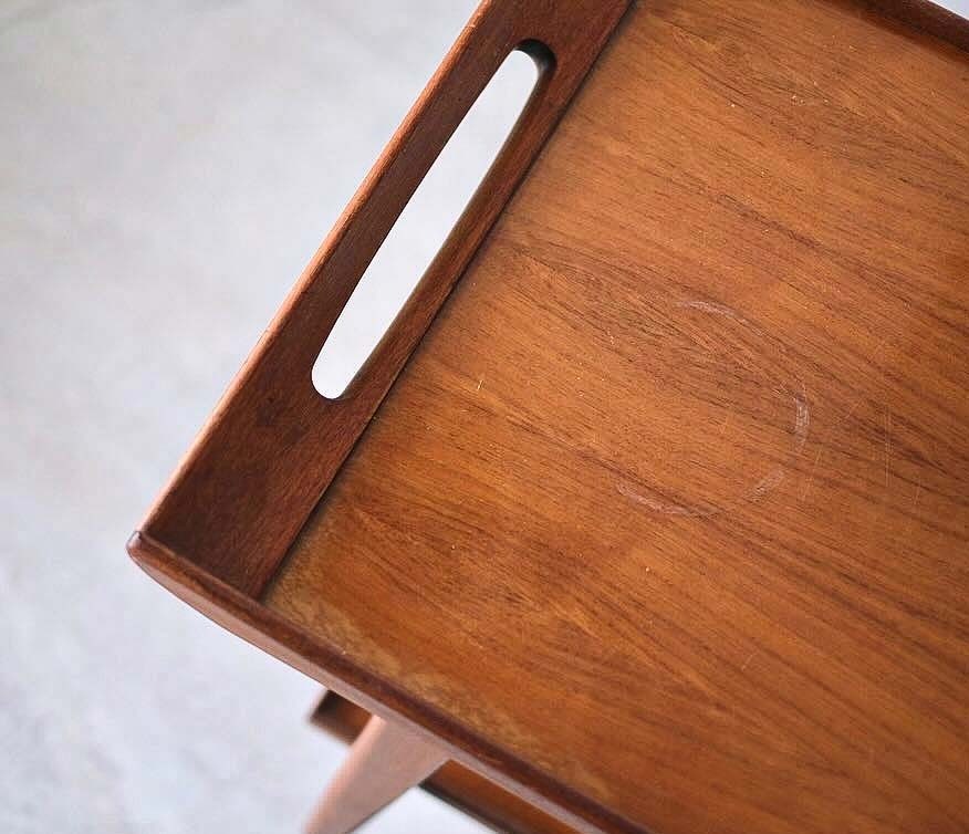 老件柚木餐推車