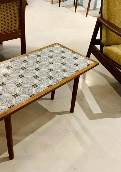 丹麥柚木花磚咖啡桌 丹麥花磚桌