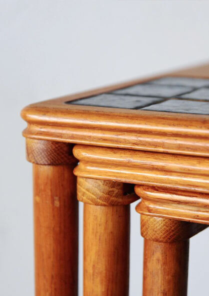 丹麥橡木磁磚子母桌 丹麥橡木磁磚子母桌