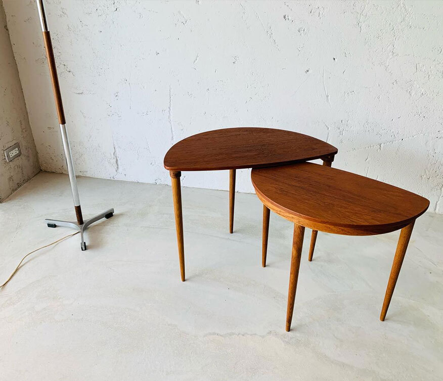 丹麥半圓柚木咖啡桌 高雄丹麥咖啡桌