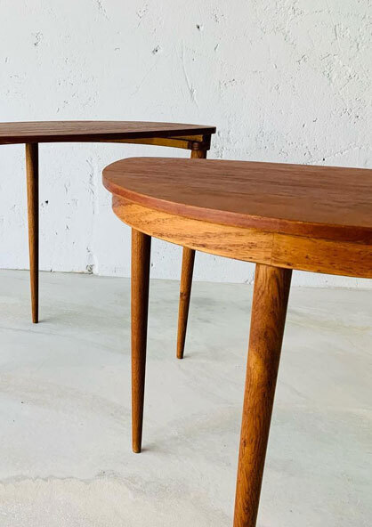 丹麥半圓柚木咖啡桌 丹麥柚木咖啡桌