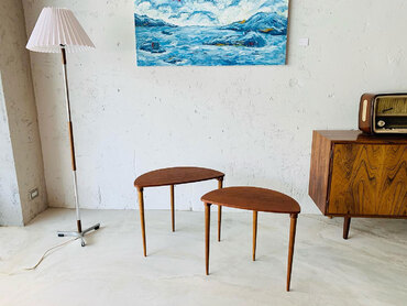 丹麥半圓柚木咖啡桌 丹麥半圓柚木咖啡桌