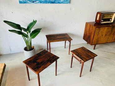 丹麥三件式玫瑰木邊桌 丹麥玫瑰木邊桌