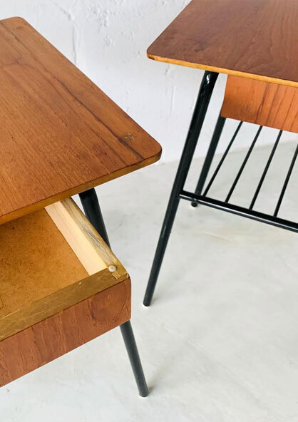 瑞典柚木鐵件邊桌 瑞典邊桌