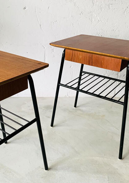瑞典柚木鐵件邊桌 瑞典邊桌