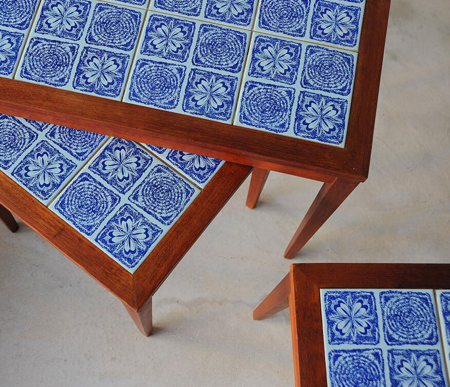 丹麥柚木磁磚桌